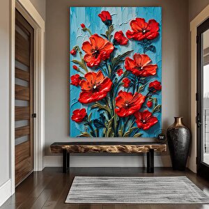 Renkli Lale Kanvas Tablosu, Renkli Çiçek Duvar Sanatı, Lale Sanatı, Renkli Baskı