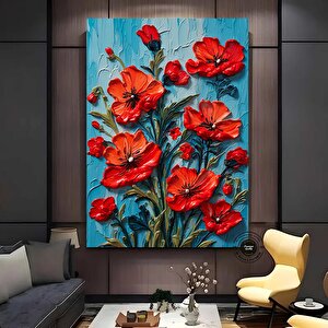 Renkli Lale Kanvas Tablosu, Renkli Çiçek Duvar Sanatı, Lale Sanatı, Renkli Baskı