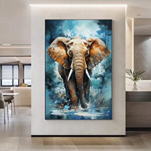 Modern Grafiti Sanatı Soyut Fil Kanvas Tablosu; Renkli Hayvan Resimleri; Ev Duvar Dekoru 50x70 cm