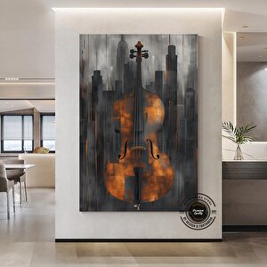 Keman Soyut Duvar Sanatı Kanvas; Keman Duvar Sanatı; Soyut Duvar Sanatı; Keman Sanatı; Müzik Tablosu