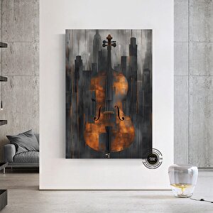 Keman Soyut Duvar Sanatı Kanvas; Keman Duvar Sanatı; Soyut Duvar Sanatı; Keman Sanatı; Müzik Tablosu
