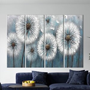 Karahindiba Duvar Dekoru, Çiçek Posteri, Soyut Karahindiba Kanvas Tablosu 80x160 cm