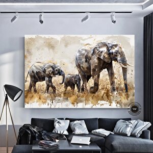 Filler Ailesi Kanvas Tablosu; Afrika Duvar Dekoru; Sürü Posteri