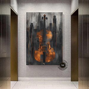 Keman Soyut Duvar Sanatı Kanvas; Keman Duvar Sanatı; Soyut Duvar Sanatı; Keman Sanatı; Müzik Tablosu 90x150 cm