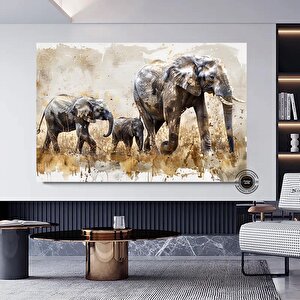 Filler Ailesi Kanvas Tablosu; Afrika Duvar Dekoru; Sürü Posteri 120x180 cm