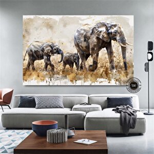 Filler Ailesi Kanvas Tablosu; Afrika Duvar Dekoru; Sürü Posteri