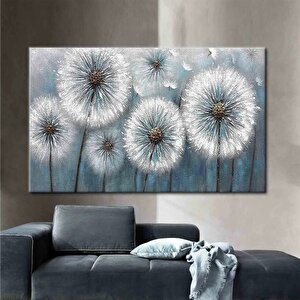 Karahindiba Duvar Dekoru, Çiçek Posteri, Soyut Karahindiba Kanvas Tablosu 60x120 cm