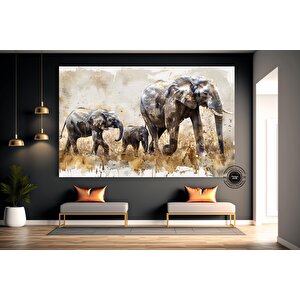 Filler Ailesi Kanvas Tablosu; Afrika Duvar Dekoru; Sürü Posteri 40x60 cm