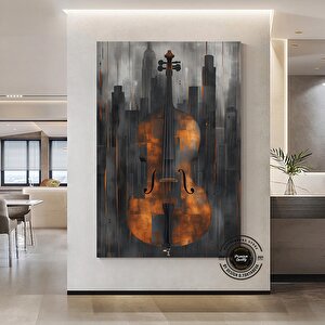 Keman Soyut Duvar Sanatı Kanvas; Keman Duvar Sanatı; Soyut Duvar Sanatı; Keman Sanatı; Müzik Tablosu