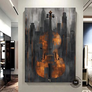 Keman Soyut Duvar Sanatı Kanvas; Keman Duvar Sanatı; Soyut Duvar Sanatı; Keman Sanatı; Müzik Tablosu