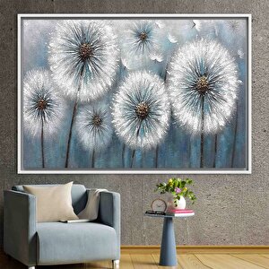 Karahindiba Duvar Dekoru, Çiçek Posteri, Soyut Karahindiba Kanvas Tablosu