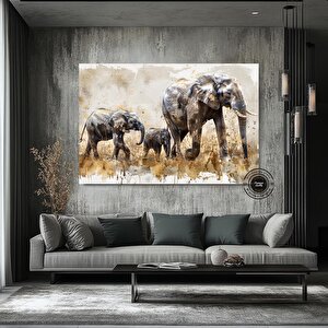Filler Ailesi Kanvas Tablosu; Afrika Duvar Dekoru; Sürü Posteri 20x30 cm