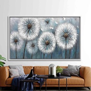 Karahindiba Duvar Dekoru, Çiçek Posteri, Soyut Karahindiba Kanvas Tablosu