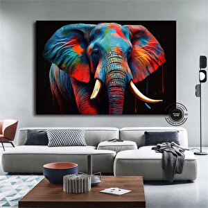 Fil Duvar Dekoru Oturma Odası, Pop Art Duvar Sanatı Kanvas, Ekstra Büyük Soyut Duvar Sanatı 50x70 cm