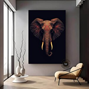 Afrika Fil Kolajı, Afrika Kabile Tarzı Fil Temalı Kanvas Tablo