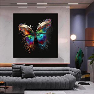 Renkli Kelebek Kanvas Duvar Sanatı; Hayvan Baskılı Kanvas; Kelebek Duvar Dekoru; Renkli Kanvas; Yata