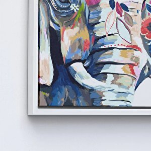 Fil Tablosu Baskısı, Hayvan Temalı Duvar Dekoru, Renkli Fil Sanatı