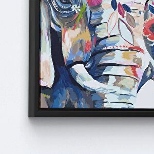 Fil Tablosu Baskısı, Hayvan Temalı Duvar Dekoru, Renkli Fil Sanatı