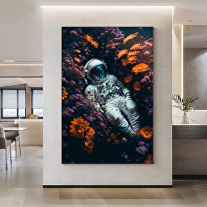 Çiçeklerin İçinde Yatan Astronot – Astronot Posteri Ve Kanvas Baskı