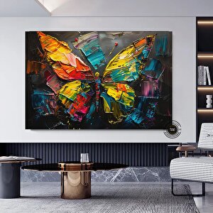 Renkli Yağlı Boya Tarzında Kelebek Kanvas Duvar Sanatı, Renkli Kelebek Kanvas Baskısı, Asılan Kanvas 30x40 cm