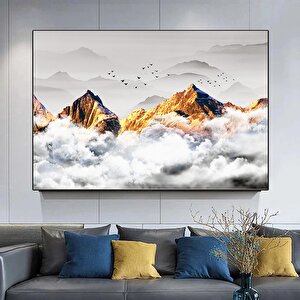 Soyut Dağ Manzarası Kanvas Duvar Sanatı; Dağ Manzarası Kanvas Duvar Dekoru; Oda Dekoru; Yılbaşı Hedi 120x180 cm
