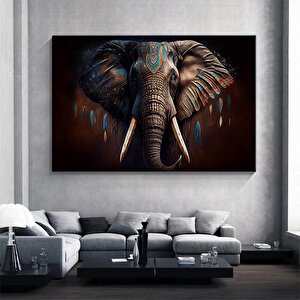 Azgın Fil Renkli Duvar Tablosu, Ev Dekoru İçin Fil Temalı El Yapımı Kanvas