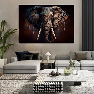 Azgın Fil Renkli Duvar Tablosu, Ev Dekoru İçin Fil Temalı El Yapımı Kanvas