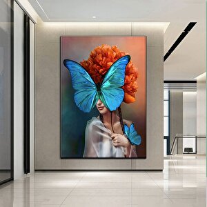 Çiçek Kanvas; Sürrealist Duvar Sanatı; Soyut Kadın Duvar Dekoru; Soyut Duvar Dekoru; Kadın Ve Kelebe