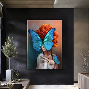 Çiçek Kanvas; Sürrealist Duvar Sanatı; Soyut Kadın Duvar Dekoru; Soyut Duvar Dekoru; Kadın Ve Kelebe
