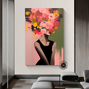 Çiçek Taclı Kadın Kanvas Resmi; Güller Ve Kadın Baskısı; Çiçekli Kadın Sanatı; Kanvas Duvar Dekoru 20x30 cm