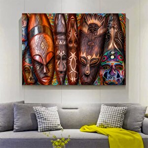Afrika Kabile Maskesi Kanvas Duvar Sanatı – Afrika Maskesi, Etnik Ev Dekoru 70x100 cm