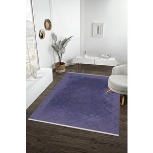 Yıkanabilir Salon Halısı – Lacivert – Geometric Desen, Makinede Yıkanabilir, Kolay Temizlenebilir, Toz Ve Tüy Tutmaz, Kaymaz, Evcil Hayvan Dostu