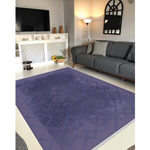 Yıkanabilir Salon Halısı – Lacivert – Geometric Desen, Makinede Yıkanabilir, Kolay Temizlenebilir, Toz Ve Tüy Tutmaz, Kaymaz, Evcil Hayvan Dostu