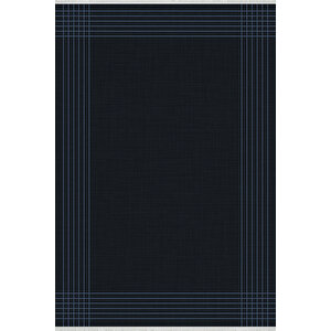 Yıkanabilir Salon Halısı – Lacivert; Açık Mavi; Siyah – Çizgili Desen, Makinede Yıkanabilir, Kolay Temizlenebilir, Toz Ve Tüy Tutmaz, Kaymaz, Evcil Hayvan Dostu 150x150 cm