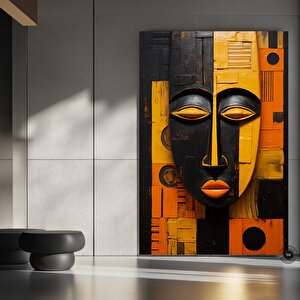 Kabile Maskesi Poster, Afrikalı Maske Kanvası, Etnik Duvar Dekoru