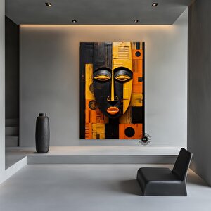 Kabile Maskesi Poster, Afrikalı Maske Kanvası, Etnik Duvar Dekoru
