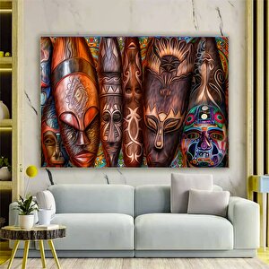 Afrika Kabile Maskesi Kanvas Duvar Sanatı – Afrika Maskesi, Etnik Ev Dekoru 90x180 cm