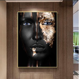 Modern Afrikalı Kadın Tablosu – Oturma Odası Dekoru, Etnik Kadın Sanatı 70x100 cm