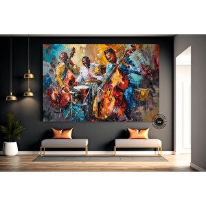 Caz Duvar Sanatı; Müzisyen Baskıları; Afrika Duvar Sanatı Baskıları; Soyut Modern Duvar Sanatı Baskı 120x180 cm