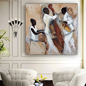 Afrika Caz Sanatı; Afrika Kanvası; Caz Duvar Sanatı; Caz Yağlı Boya Kanvas; Piyanist Duvar Sanatı; M
