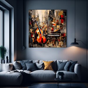 Soyut Müzik Enstrümanları Caz Kanvas; Caz Müzik Tablosu