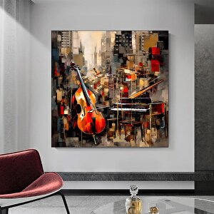 Soyut Müzik Enstrümanları Caz Kanvas; Caz Müzik Tablosu
