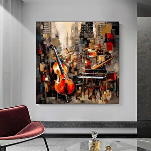 Soyut Müzik Enstrümanları Caz Kanvas; Caz Müzik Tablosu