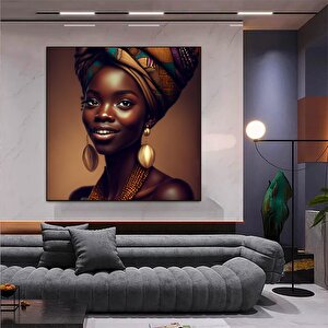 Modern Afrikalı Kadın Tablosu – Oturma Odası Dekoru, Etnik Kadın Sanatı