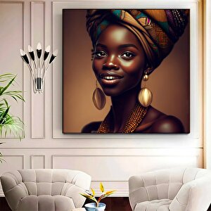Modern Afrikalı Kadın Tablosu – Oturma Odası Dekoru, Etnik Kadın Sanatı