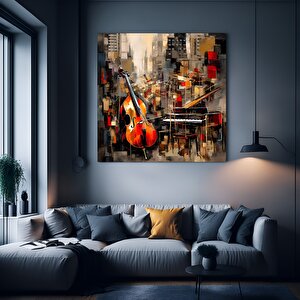 Soyut Müzik Enstrümanları Caz Kanvas; Caz Müzik Tablosu