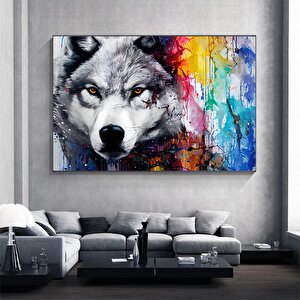 Kurt Hayvan Graffiti Duvar Sanatı; Kurt Graffiti Kanvas Posteri; Hayvan Duvar Dekoru