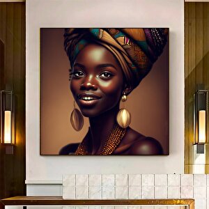 Modern Afrikalı Kadın Tablosu – Oturma Odası Dekoru, Etnik Kadın Sanatı