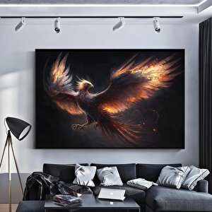 Anka Kuşu Kanvas Baskıları; Ejderha Kanvas Tablosu; Kırmızı Anka 90x180 cm