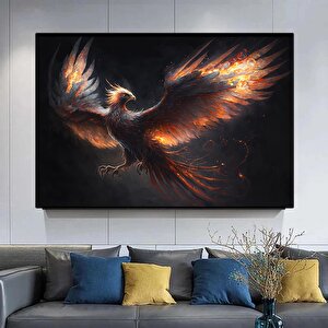 Anka Kuşu Kanvas Baskıları; Ejderha Kanvas Tablosu; Kırmızı Anka